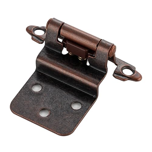 Antique Copper Cabinet Hinges, 3/8 Inch Inset, 4 Pack(2Pairs) - color: Antique Copper