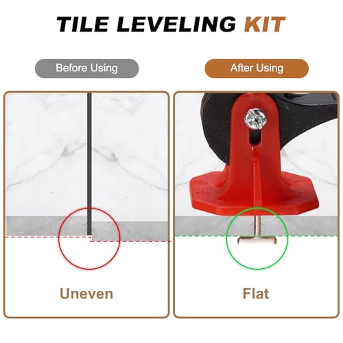 uxcell Tile Leveling Kit 50 Pcs Reusable Leveler +50 Pcs Replaceable Steel T-Pin Tile Leveling System Fits 1.5mm for Wall & Floor, Yellow - color: Yellow, size: 1.5mm