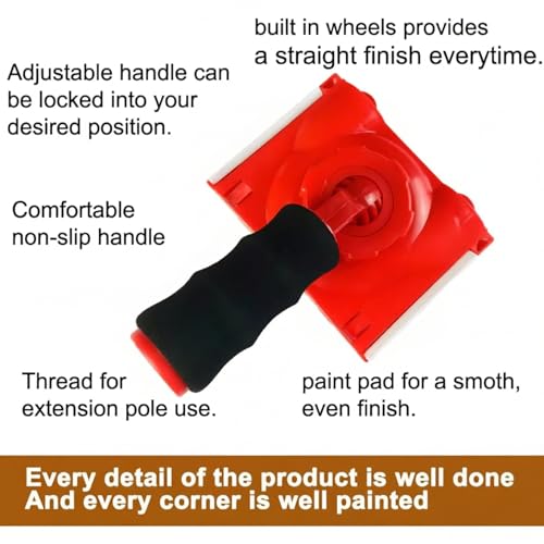 Paint Edger with 1 Pad (1 Tool with preloaded pad), 4.7 Inch Trim Paint Tool for Ceilings, Baseboards, Doors, Clean Lines, Handheld or Extension Pole Compatible RSL43