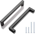 KNOBWELL 6 Pack Cabinet Handles Matte Black, Euro Style Stainless Steel T Bar Kitchen Cabinet Handles - 6-3/10" Hole Centers, 6-7/10" Overall Length - color: Matte Black, size: Hole Center:6-3/10 inch(160mm)