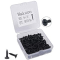 #6 X 3/4" Wood Screws 100pcs Black Flat Phillips Screws Self Tapping Wood Screws Carbon Steel Assorted Drywall Screws for Wood, Cabinet, Furniture - size: #6 X 3/4"