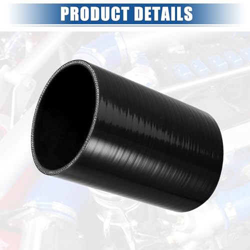 uxcell 4-Ply 4" ID 6" Length Reinforced Silicone Reducer Hose Black - size: 4" ID