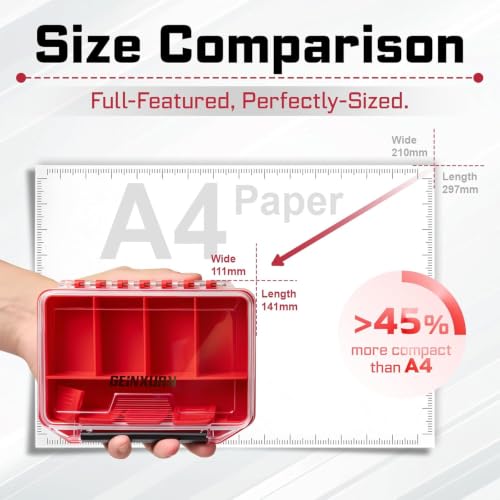 Geinxurn IPX4 Waterproof Small Storage Parts Organizer, Small Parts Case with Removable Dividers, Screwdriver Bit Set Box(5 Boxes) - size: 5pcs Box
