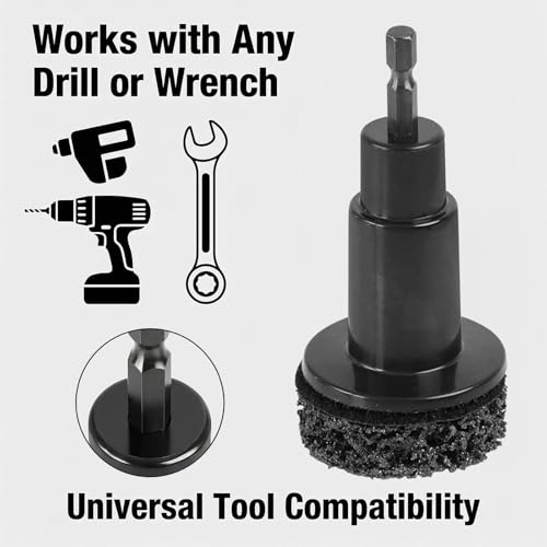 Wheel Hub Resurfacing & Stud Cleaning Kit, Quick Rust Removal Tool for Lug Nuts & Brake Rotors, Fits 1/2" Wrenches/Electric Drills, 8 Pcs Included, Automotive Tool for Cars & Trucks