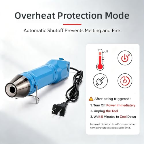 LDK Mini Heat Gun, 300W 2-Temp Settings Fast Heat Hot Air Gun - color: Blue