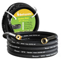 Beitopamz Garden Hose 25 ft x 5/8 in Heavy Duty Water Hose, Flexible and Durable, Lightweight Rubber Hybrid Hose, Leak-Free Connections, Male to Female 3/4'' Brass Fittings for Patio, Lawn, Black - size: 25ft Male to Female