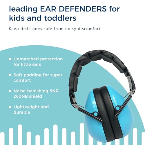 BANZ Kidz Earmuffs 2 Years & Older - Loud Noise Cancelling, Size Adjustable - color: Blue