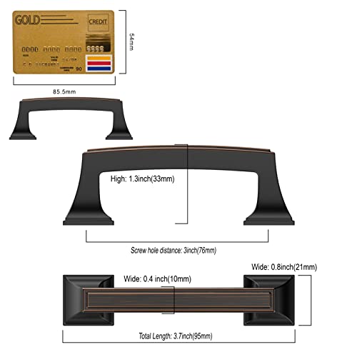 Amerdeco 10 Pack Oil Rubbed Bronze Cabinet Pulls 3 Inch(76mm) Hole Center Cabinet Hardware Kitchen Cabinet Handles for Bathroom Drawer Pulls Dresser Pulls ZH0010 - color: Oil Rubbed Bronze, size: 3"/76MM Hole Center
