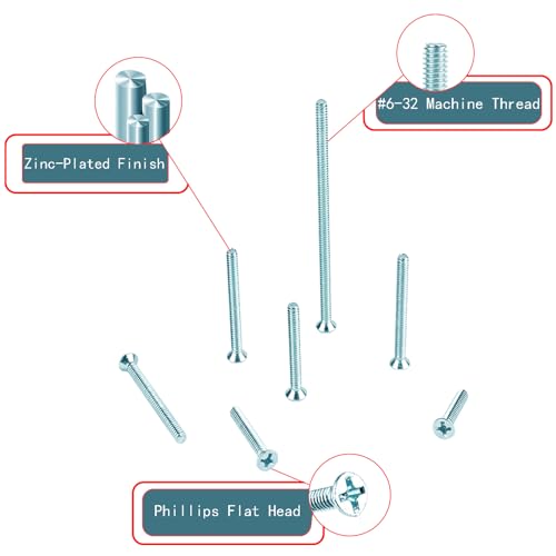 T.K.Excellent Flat Head Phillips Electrician's Machine Screw Kit,370 Pcs
