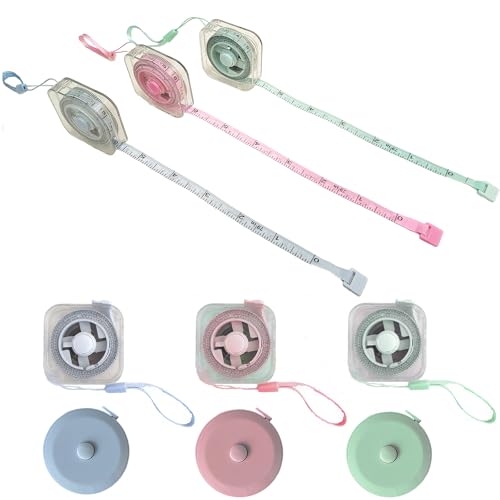 6 Pcs Soft Retractable Tape Measure 200 CM/79 in Measuring Tape Dual Sided for Body Fabric Sewing Tailor Cloth Measurements Measuring Tape Weight Loss
