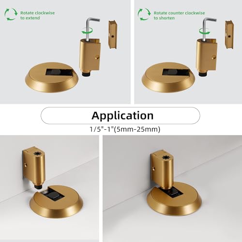 PANALI Windproof Door Stopper, Mechanical Door Stop, 1 Pack, Brushed Brass - color: Brushed Brass