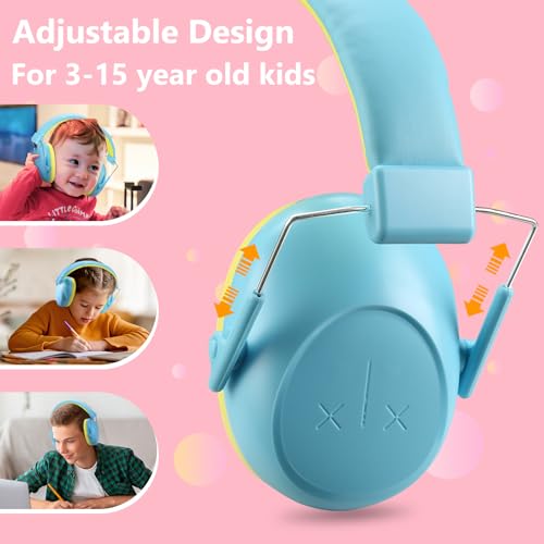 ProCase Kids Noise Cancelling Headphones Ear Hearing Protection, Blue - color: Blue
