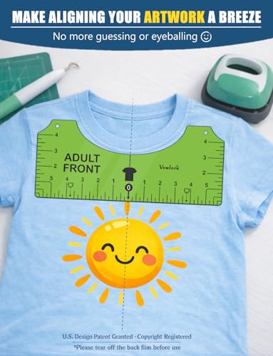 Vowlove T-Shirt Placement Guide for Cricut Heat Press and Vinyl Transfers - color: 02 Green