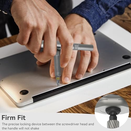 24 in 1 Magnetic Ratchet Screwdriver Set, Mini Precision Screwdriver Set with Case T Handle Ratchet Screwdriver Multipurpose Self-Assembly Tool Kit with Detachable Handle for Furniture Computer Laptop