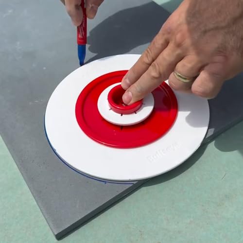 Tile Bullseye Multi Size Drilling Template, 4 Ring Guide Set