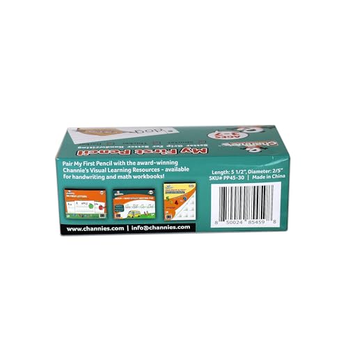 Channie's Extra Thick Kids Pencil Boxes for School Bulk - Easy-to-Hold Presharpened Jumbo Pencils for Preschoolers - Box of 30 Wood Pencils for School, Ideal for Classroom Prizes - White - style: White Panda, Ages 3-7 (My First Pencil)