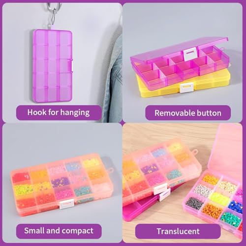 Opret Bead Organizer Box 15 Grids 4 Pack for Crafts - color: 4 pcs, multicolors 2