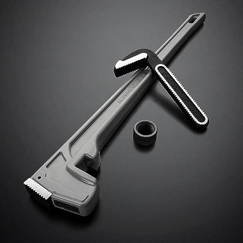 DURATECH 36-inch Aluminum Straight Pipe Wrench, Adjustable Plumbing Wrench - size: 36-inch, style: Straight