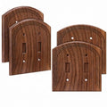 DoubleFill 4 Pcs Walnut Wood Switch Cover,14 * 14.2cm,Arch Double Hole - color: Arch Double Hole, size: 14.2 x 14 cm
