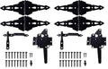 HOME MASTER HARDWARE Wood Gate Hardware Set-Heavy Duty 8" Decorative Strap Hinges and Spring Loaded Latch Gate Kit with Screws for Outdoor Fence Swing Gate Black Finish (Pack of 2) - size: 8" Decorative Strap Hinges (Pack of 2)
