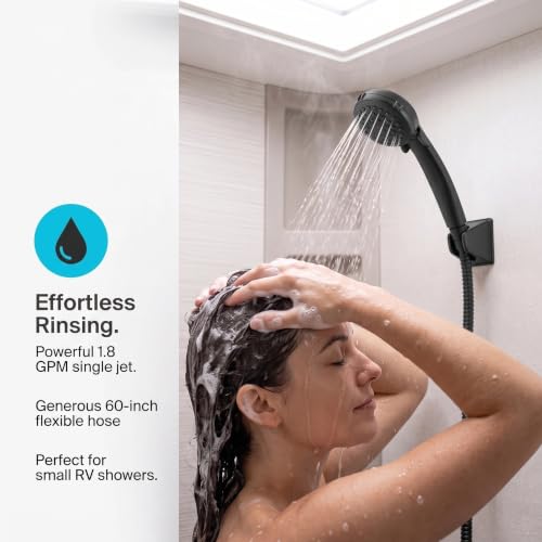 Dura Faucet DF-SA400K-MB RV Handheld Shower Head Hose Kit (Matte Black) - color: Matte Black, size: Full Kit