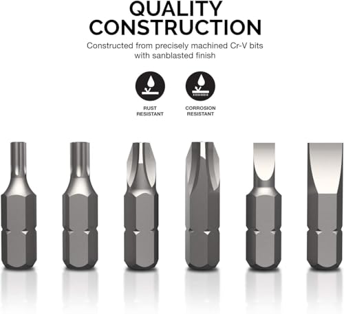 NEIKO 10048A Security Bit Set 100-Piece Set Cr-V Steel 1/4-inch Adapters Phillips Slotted Hex Torx Star Tamperproof Pozi Square Spanner Torque Tri-Wing Clutch Spline Wing Nut, Security Torx Bit Set - size: Screwdriver Bit, style: Security