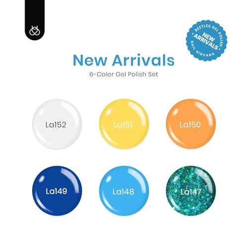 Beetles Gel Polish Set, 6 Colors Yellow White Orange Blue Gel Polish Kit - color: A - Mixed Finishes | Pleasure Beach