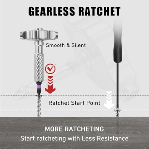 VMAN Ratchet Screwdriver Set, magnetic Screwdriver sets, S2 Steel Bits, DIY Combination Flexible Shaft, Suitable for Furniture Assembly, Precision Electrical Appliance Repair, Bicycle Tools