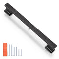 KNOBWELL 6 Pack Matte Black Solid Cabinet Pulls 6-3/10 Inch(160mm) Hole Center Kitchen Cabinet Handles,Cabinet Hardware for Cupboard Drawer Pulls - color: Matte Black, size: Hole Center：6-3/10 inch（160mm）
