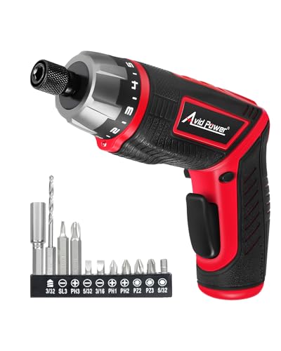 AVID POWER 4V Electric Cordless Screwdriver Set 5.65Nm 11 Bits - RED - color: 3-drak Red