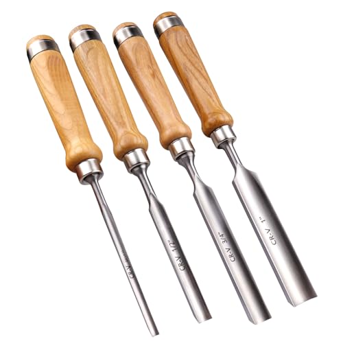 4-Piece Wood Chisel Set, 8mm 12mm 18mm 25mm