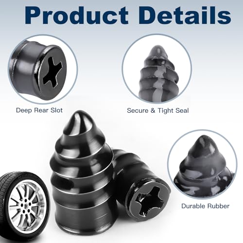60PCS Tire Repair Rubber Nail Tire Plugs Kit with Screwdriver
