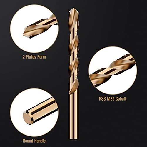 115Pcs Cobalt Drill Bit Set M35 HSS Jobber Length - size: 115pcs