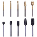 10PCS Rotary Burr Wood Carving Rasp Files Set with 1/8" Straight Shank - size: 1/8" Straight Shank (10 Pcs)