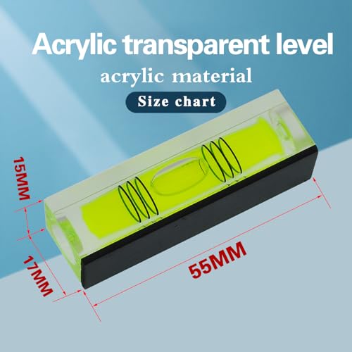 High precision mini bubble, double line small level bubble, three line flat ball level, household ruler can be turned 180 degrees (Magnetic, 55 * 17 * 15mm（4PCS)) - size: 55*17*15mm（4PCS)