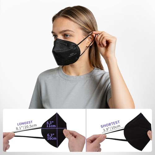 KN95 Face Masks 100 Packs, Breathable Disposable Face Mask for Adults and Teens - color: Black-100 Pack