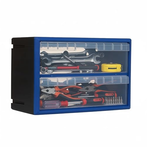 Northsky 2-Drawer Small Parts Cabinet, Stackable, Clear, 14.17 × 7.09 × 9.45 in - size: 2 Drawer & Clear