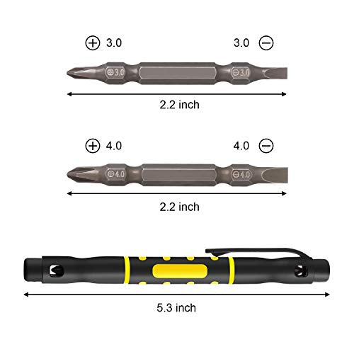 Mudder 4 Pcs Pen Screwdriver 4 in 1 Multipurpose Crossing Flathead