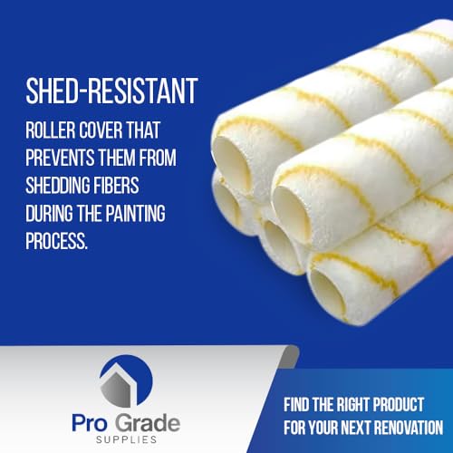 Pro Grade Paint Roller Covers, 9 Inch, 1/2 Inch Microfiber Nap, 5 Pack