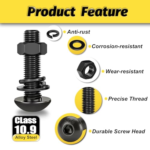 KADRICK M2-M5 Metric Screw Assortment,2000PCS Hex Socket Button Head - size: M2-M5 2000Pcs