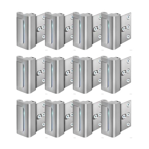 Home Security Door Lock, 3 Pack Childproof Door Reinforcement Lock,Upgrade Flip High Night Lock to Defend Your Home Kids (12, Silver) - color: Silver
