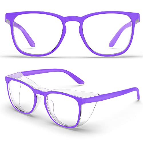 Stylish Safety Glasses, Clear Anti-Fog Anti-Scratch Protective Glasses For Men And Women - color: Violet Colour