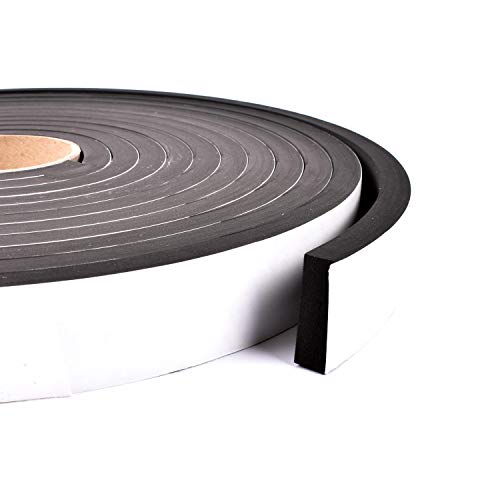 Sponge Neoprene Stripping W/Adhesive 1-1/2in Wide X 1/2in Thick X 25ft Long