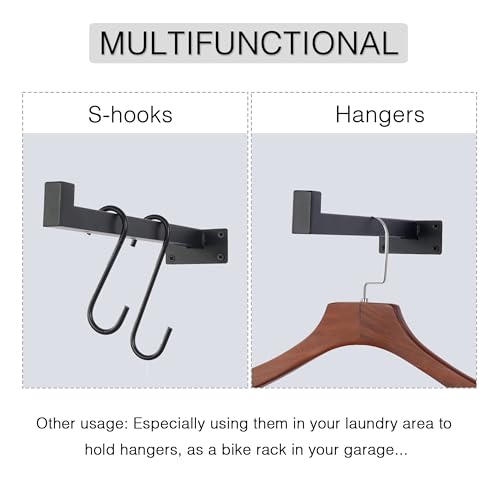 OVOV 6 Pack 8 Inch Black Shelf Brackets with Lip Wall Shelf Brackets - color: Black, size: 8 Inch