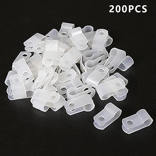 100Pcs Nylon R-Type Cable Clips 5/8 Inch Plastic Wire Mount Clamp - size: 5/8 INCH 100PCS R-Type
