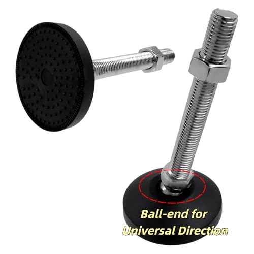 M16 Leveling Feet 880 Lb Capacity, 6.2 Inches Height - 3 Inches Base, 4Pcs - color: Black, size: D80xM16xH120mm