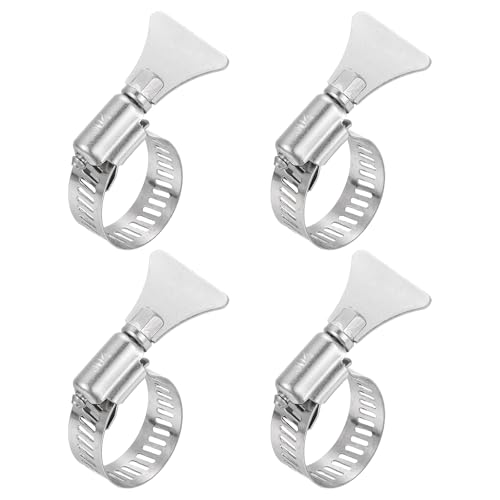HARFINGTON 4pcs Hose Clamps 0.5"-0.9" (13-23mm) Adjustable 304 Stainless Steel Worm Gear Hose Clamps Assortment Kit for Plumbing Dryer Vent Automotive Dust Collector - size: 13-23mm