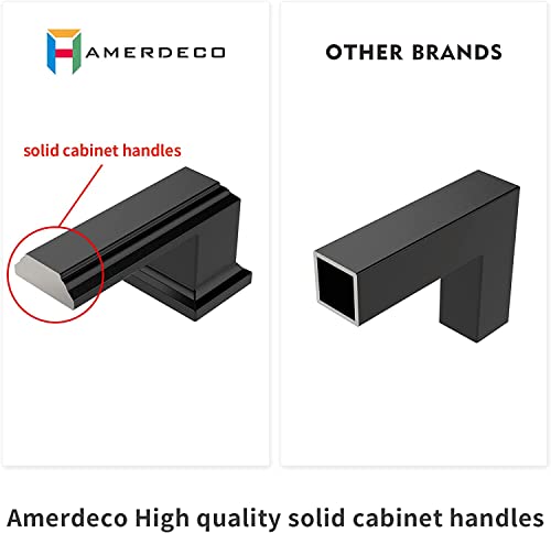 Amerdeco 10 Pack Matte Black 5 Inch(128mm) Hole Centers Kitchen Cabinet Pulls Cabinet Hardware Kitchen Handles for Cabinets Cupboard Handles Drawer Pulls | Cabient Hardware Kitchen Cabinet Handles for Bathroom Drawer Pulls Dresser Pulls ZH0001 - color: Ma
