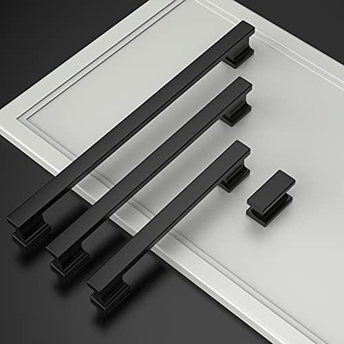 Asidrama 6 Pack 5 Inch(128mm) Matte Black Kitchen Cabinet Handles, Cabinet Pulls Kitchen Cabinet Hardware for Cupboard Drawer Pulls - color: Matte Black, size: 5" Hole Center, style: 6 Pack