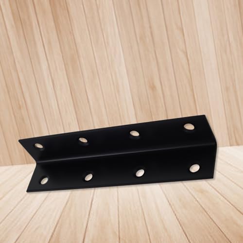 Long L Bracket,ULIFESTAR Black Corner Brace Brackets,Stainless Steel Corner Brackets,Heavy Duty Shelf Bracket,Metal Right Angle Bracket for Wood,128*25mm/5.04*0.98'' 4 PCS - size: 128*25mm/5.04*0.98''